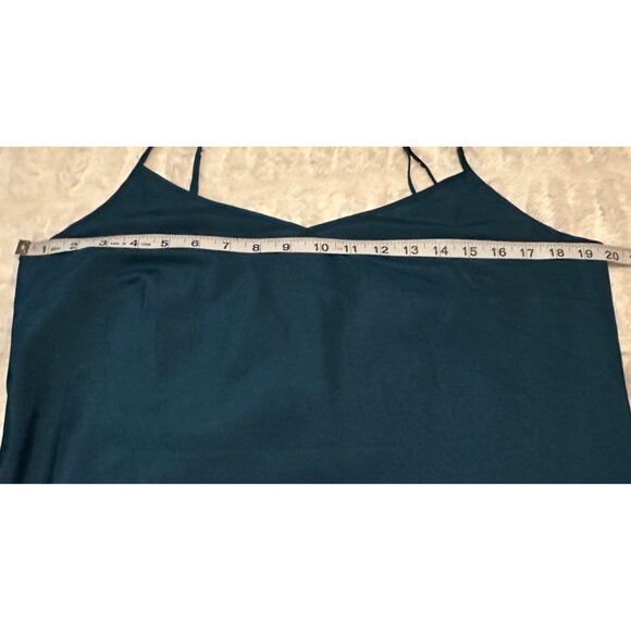 Worthington Brand Teal Blue Sheer Ruffled Blouse 100% Polyester Women's Size L - Picture 4 of 16